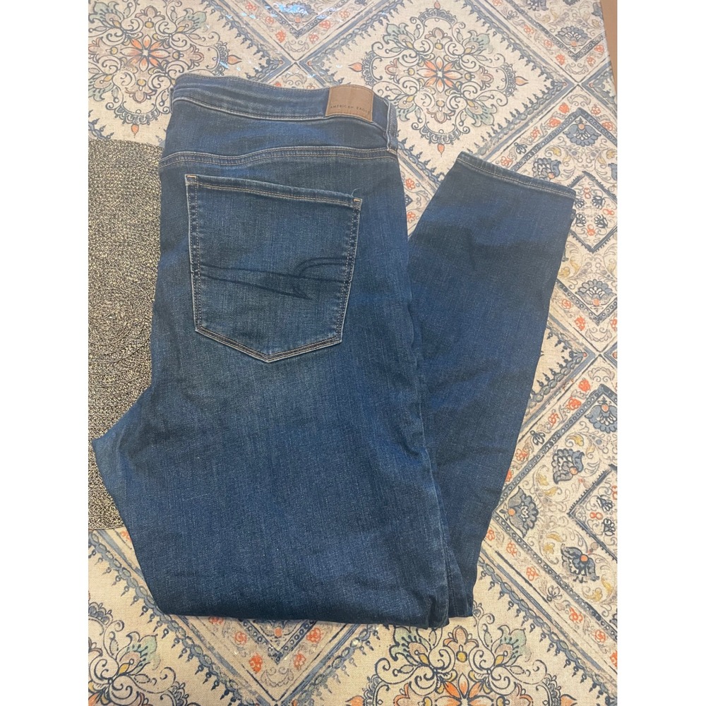 American Eagle Next Level Stretch Skinny Jeans Dark Wash Blue Size 18 Regular